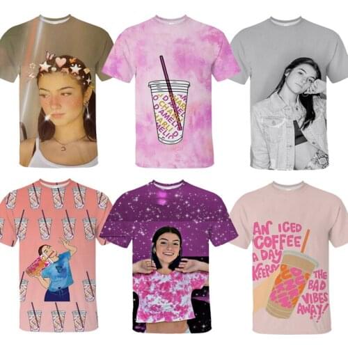 Summer 3D Printing Charli Damelio T Shirt Children T-shirt Casual Short Sleeves Boys Girls Tshirt Toddler O-neck Tee Shirts Tops