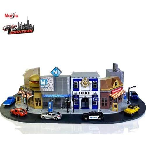 Maisto 1:64 Hotel models DOWNTOWN SET City model die-cast precision model car Model collection gift