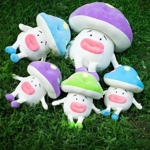35-60cm Cute Cartoon Big Mouth Mushroom Plush Toys Stuffed Soft Kawaii Pillow Doll For Girls Kids Friends Birthday Gifts