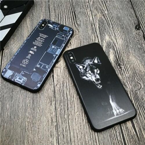 Circuit Board Case Soft For Iphone 12 MINI 11 PRO X Xs Max Xr 8 7 6 6s Plus Silicone Phone Cover Fashion Wolf Coque Cute Fundas