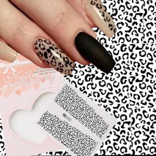 1 piece of nail art black/white leopard print manicure water transfer sticker DIY manicure decoration accessories