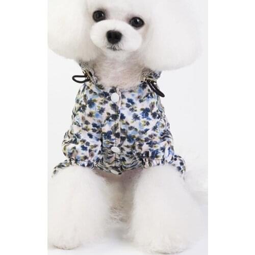 Puppy Cat Waterproof Four-legged Hooded Fresh Printed Raincoat Pet Dog Clothes Summer Spring Raincoats Dog Accessories 2XL