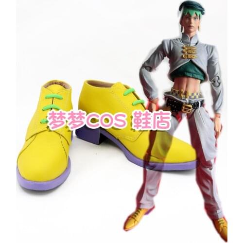 Anime JoJos Bizarre Adventure Rohan Kishibe Cosplay shoes Custom made male shoes boots European Size