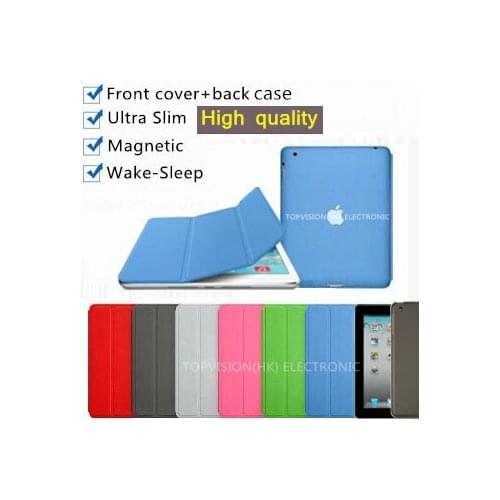 Original style transparent hard back+leather magnetic case for apple ipad pro 9.7 smart cover slim flip thin protective case
