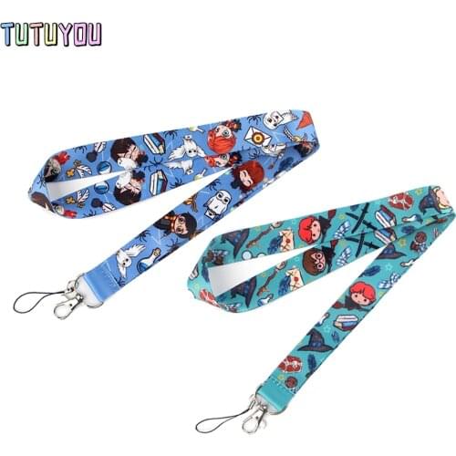 PC1712 Hedwig WIZARDRY AND WITCHCRAFT Magic Movie Golden Snitch Shcool Boy Lanyard Cartoon Key Chain Lanyard Gifts