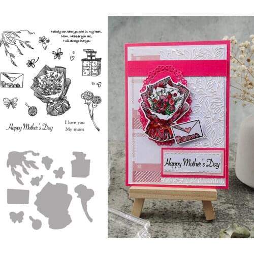 Bouquet Envelope Cutting Dies and Stamps for DIY Scrapbook Album Paper Card Decoration Craft Handmade Knife Die New Arrival