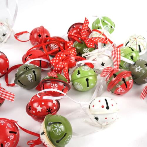 Christmas decoration 30pcs varied metal jingle bell special deals for home 40mm*35mm Christmas tree ornaments random colors