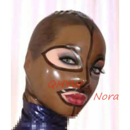Sexy Handmade Latex Face Mask for Female Exotic Latex Full Breath Hoods Mask Cekc Lingerie Uniform