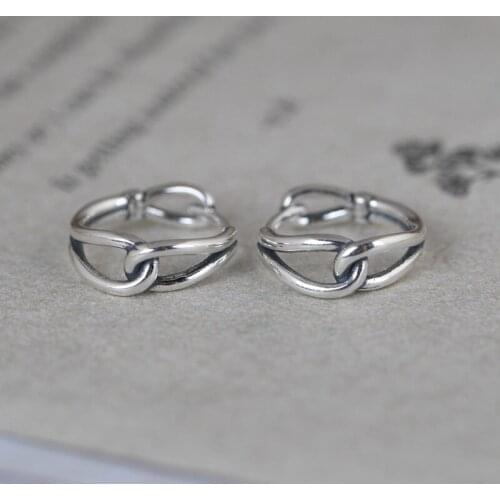 925 Sterling Silver Knot Fashion Stud Earrings Women Punk Earrings Vintage Party Wedding Jewelry for Girls Women Jewelry