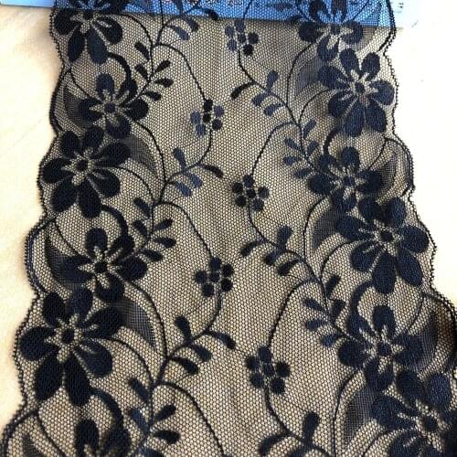 Width black Elastic Lace E1822 Fabric DIY Crafts Sewing Suppies Decoration Accessories For Garments Elastic Lace Trim19cm