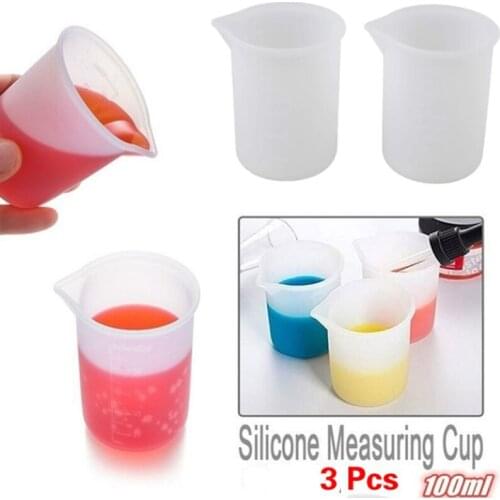100ml Silicone Measuring Cups Tool Clear Graduated Epoxy Split Cup For Casting Resin Mold Jewelry Art Kitchen Lab