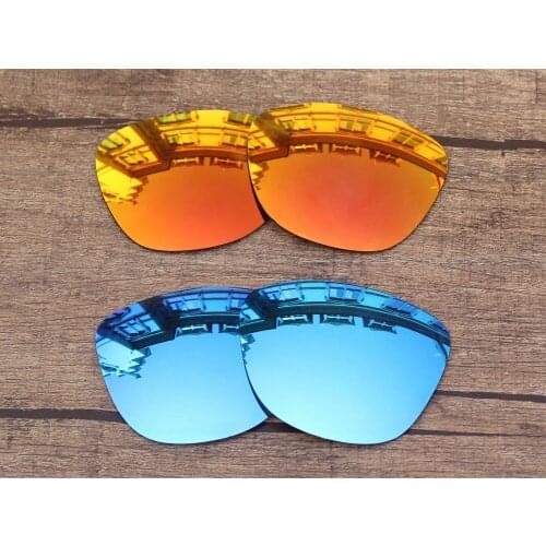 Vonxyz 2 Pairs Ruby Mirror & Ice Mirror Replacement Lenses for-Oakley Frogskins Frame