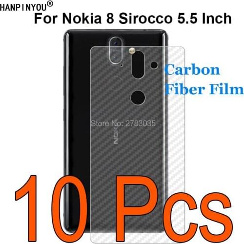 10 Pcs/Lot For Nokia 8 Sirocco TA-1005 5.5" 3D Anti-fingerprint Transparent Carbon Fiber Back Film Screen Protector