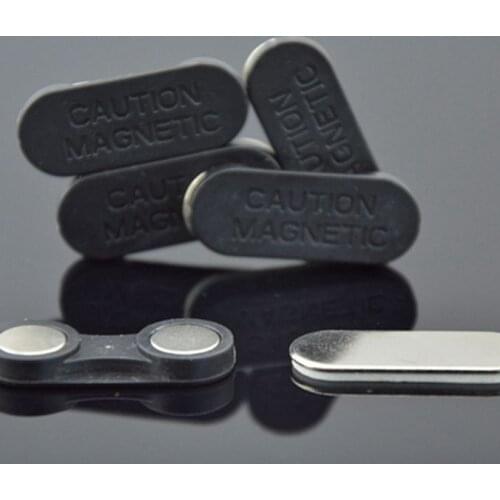 10pcs/ lot wholesale Silver Magnetic Name Tag Strong Fastener with 3M Adhesive on Front Plate
