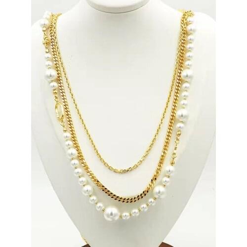 2020 Hot Brand Fashion Jewelry Women Vintage Pearls Chain Bouttons Pendants Pearls Sweater Chain Party Fine Fashion Jewelry