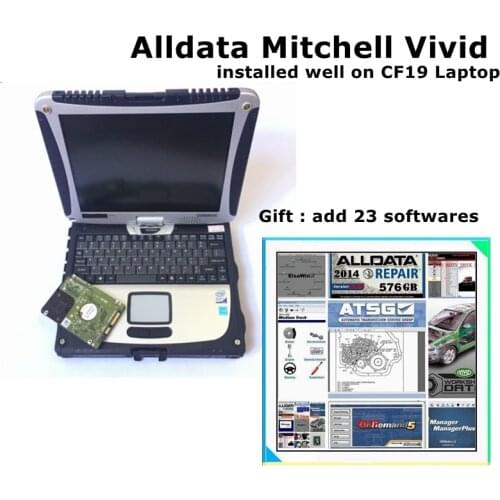 2020 Best alldata All data auto repair Alldata mit//chell vivid install well computer For Panasonic cf19 laptop 4GB 26 softwares