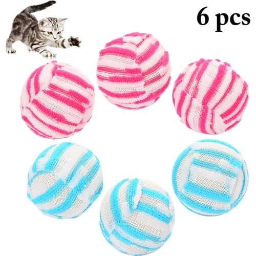 6PCS Cat Cute Ball Toy Creative Funny Cat Exercise Ball Cat Bell Toy Pet Toy Kitten Play Bite Toy for Cat