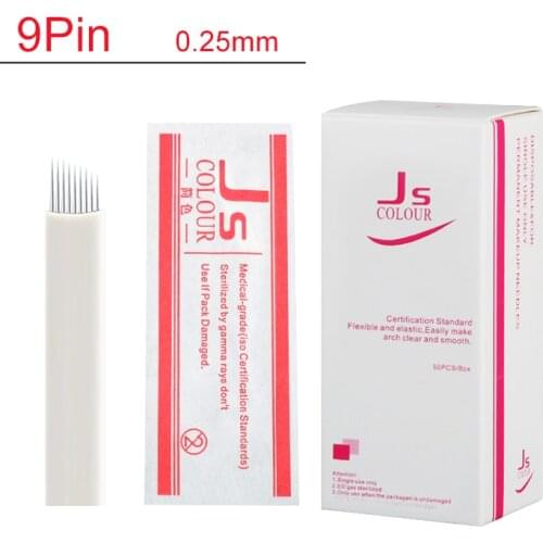 Free Shipping 50pcs 9Pin Microblading Shading Blade Tattoo Needles Microblading Needle Fog Eyebrow & Lip Needle
