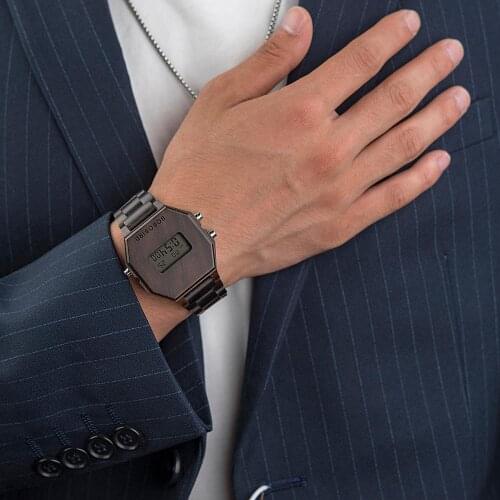 BOBO BIRD Electronic LED Wooden Watches For Men Night Vision Ladies Bamboo Wristwatch Special Design Timepieces relogio masculin