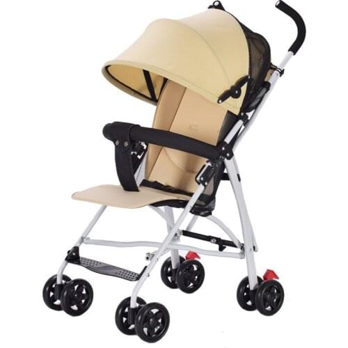 Baby Umbrella Trolley with Four-wheeled Trolley Is Light and Foldable, and The Armrest of Lycra Cotton Feeding Pad Is Detachable