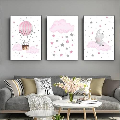 Hd Children poster cloud balloon baby nursery art wall printing canvas painting decoration picture boy bedroom Home Decor