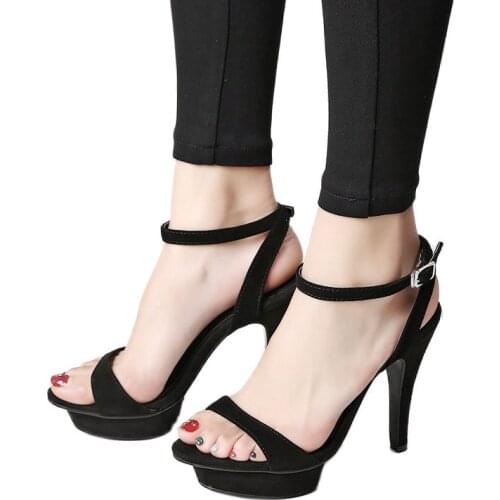 Dovereiss Fashion Summer Womens Shoes Narrow Band Apricot Elegant Waterproof Buckle Sheep skin Femmes Sandals Stilettos Heels