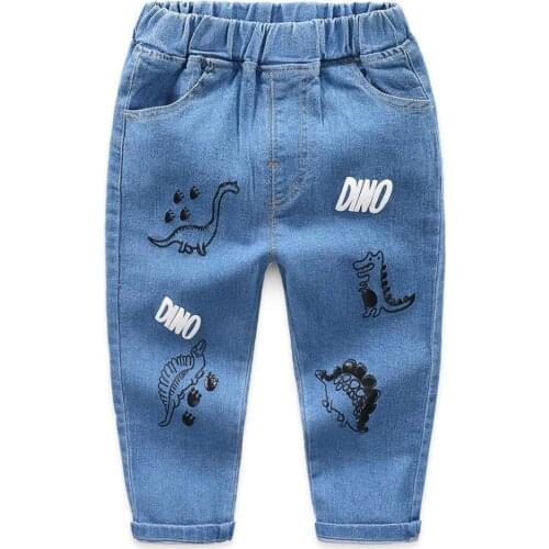 New Dinosaurs Printing Children Trousers Jeans For Boys Pants Spring Autumn Fashionable Casual Jeans Baby Boys Clothes