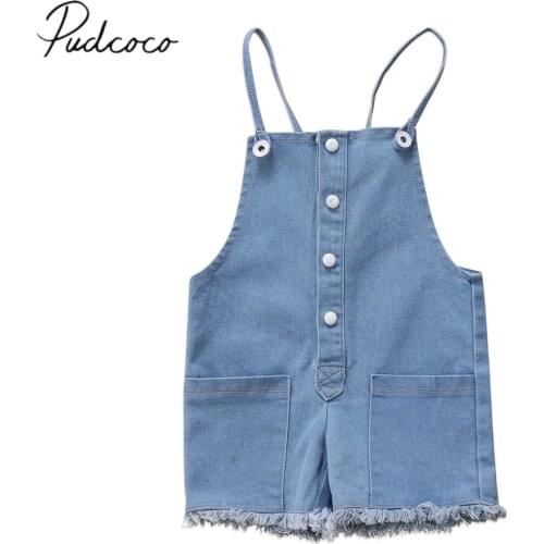 2017 Brand New Newborn Toddler Infant Baby Girl Boy Sleeveless Romper Jumpsuit Denim Pants Overall Outfit Harem Trousers Clothes