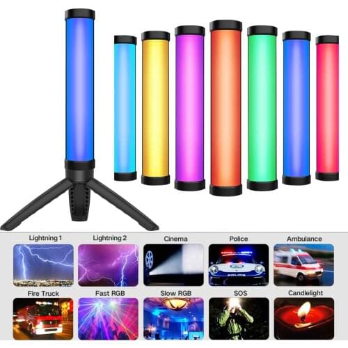 Flashoot Lamp RGB Tube Light Soft Light Fill Light Portable Handheld Photography Lighting Stick Pavotube VS 6C P200