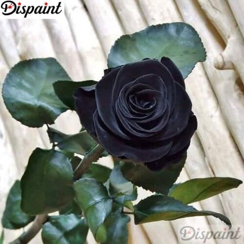 Dispaint Full Square/Round Drill 5D DIY Diamond Painting "Black flower scenery"Embroidery Cross Stitch 3D Home Decor Gift A21322