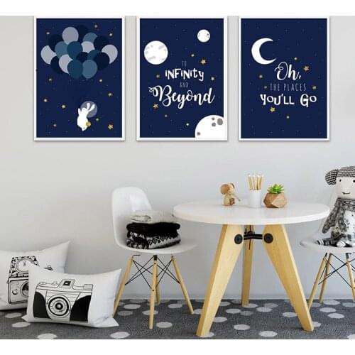 Bunny Moon Print Abstract Art Canvas Painting Living Room Bedroom Cafe Internet Nordic Style Wall Art Pictures