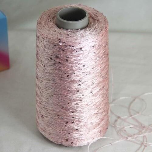 About Sales Pitch 5cm Diameter 3mm 500g Sequi Hand-Knitted C Rochet Handmade Yarn 920_19 Baby Pink Silver