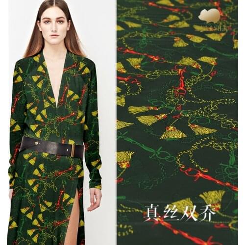 Ping An Ruyi Silk Double Joe Digital Printing Silk Fabric Mulberry Silk Cloth Clothing Women 's Dress Spring and Summer