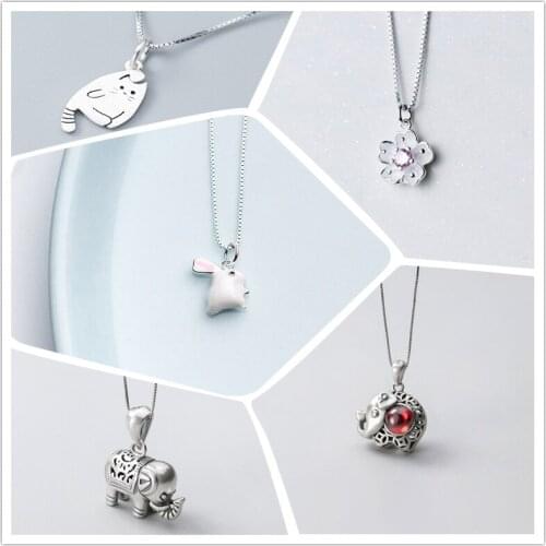 MEETSOFT Romantic 925 Sterling Silver Flower and Animal Pandent Charms Special of DIY Handmade Jewelry Accessory (Without chain)