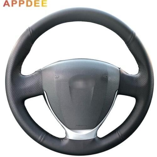 Hand-stitched Black PU Artificial Leather Car Steering Wheel Cover for Lada Granta 2018-2019 Priora 2 2013-2018 Kalina 2