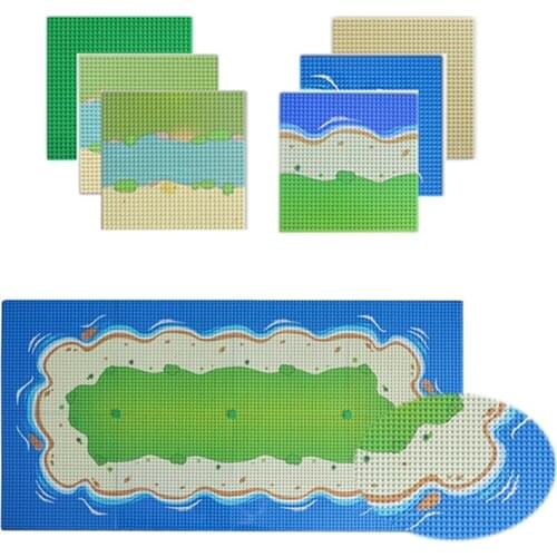Compatible Building Blocks Base plate City colorful River Sandy Beach Island BasePlate Seaside Compatible All Brands