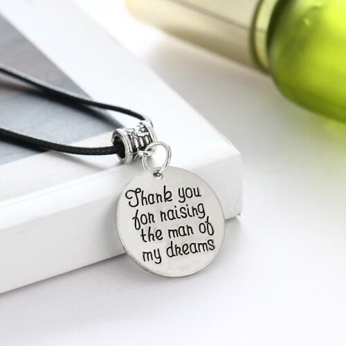 Thank You For Raising The Men Of My Dreams Pendant Necklace Beads Leather Rope Mothers Fathers Teachers Gifts Charm Jewelry Hot