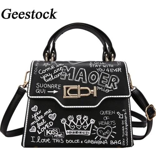 Geestock Handbag for Women High Quality PU Leather Mini Crossbody Bags Fashion Vintage Flap Small Square Bag Totes