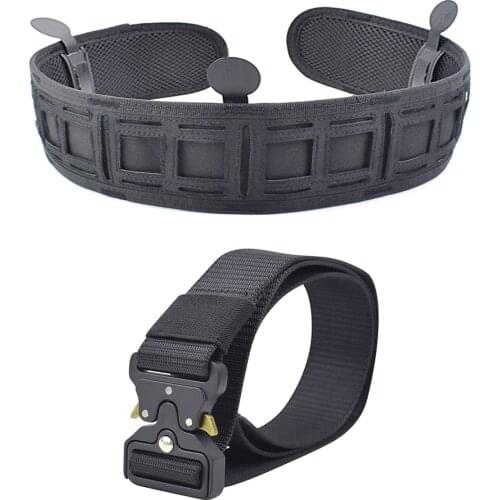 ActionUnion Tactical Airsoft Belt Molle Battle Belt Set Adjustable Men Combat Military Waist Belt Paintball Hunting CS Outdoor