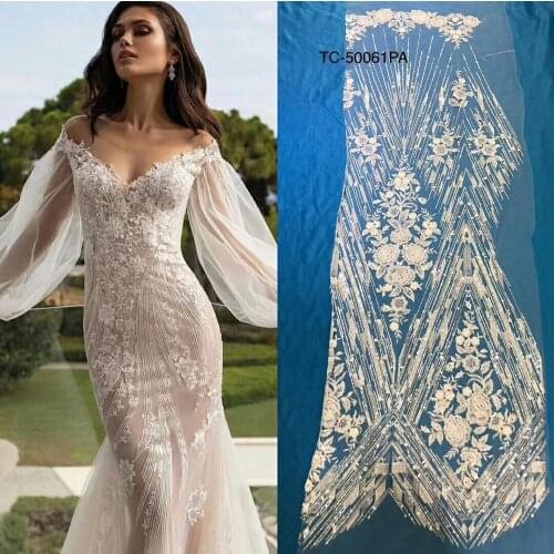 New design Polyester & Embroidered lace with Ivory African lace for weddinh dress fabric 10Yards/LOTS