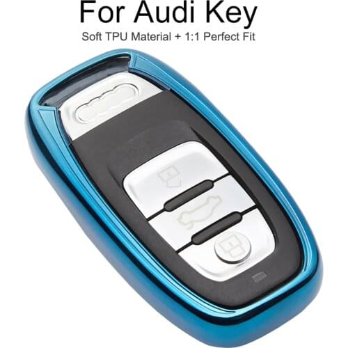 TPU Protection Car Key Cover Case Cap For Audi A6 C6 4F RS3 TT MK1 A3 8P 8V Q7 Q5 A1 S1 A4 Avant Key Chain Ring Fob Accessories