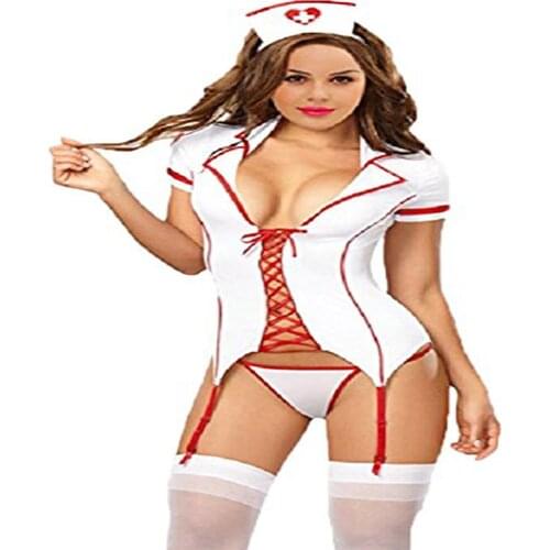 Include Stocking 3S1551 Womens Sexy Naughty Nurse Bedroom Costume Sexy Nurse Costume Lingerie for Women
