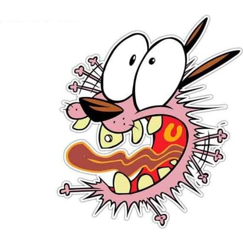 Personality Courage Cowardly Dog Kids Car Stickers Waterproof Suitable for VAN RV Vinyl Occlusion Scratch Apply To Car Window