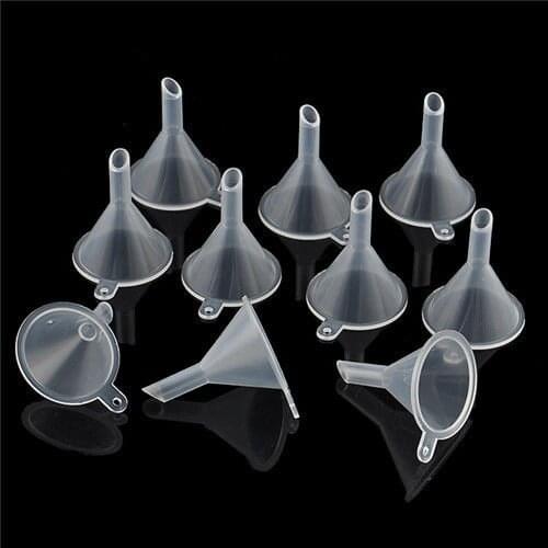 10PCS Clear Small Plastic Funnels For Perfume Diffuser Bottle Mini Liquid Oil Lab
