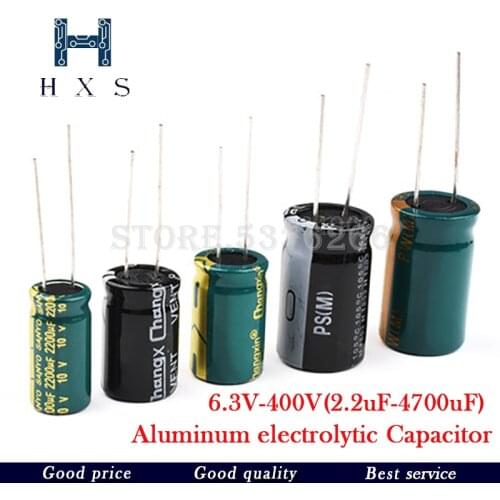 High Frequency Low ESR Aluminum Capacitor 20% 10V 16V 25V 35V 50V 400V 100UF 220UF 330UF 470UF 680UF 1000UF 1500UF 2200UF 3300UF