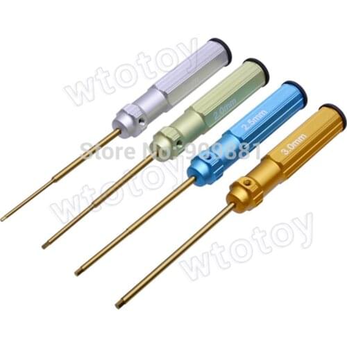 1.5 2.0 2.5 3.0mm Hex Screwdriver Color Titanium Alloy Steel Hexagon Screwdriver Set Allen Driver For RC Helicopter Car 4pcs/set