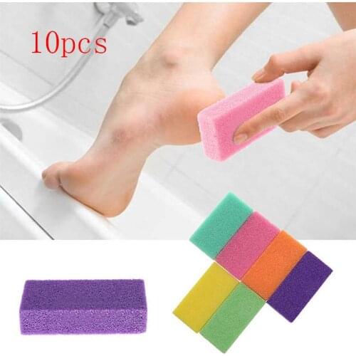 10 Pcs Pumice Sponge Exfoliating Hard Dead Skin Callus Remover Scrub Pedicure File Random Color