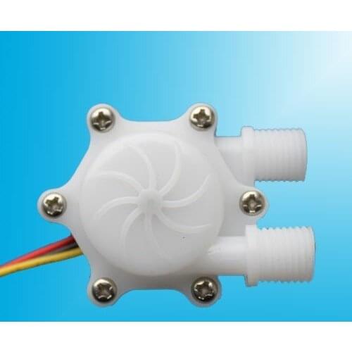 Free Shipping 10PCS/Lot DC3-18V Male Thread Port Flow Water Sensor 1.75 MPa pressure Elbow Flow Counter Pulse Valve 1PC-HE2T