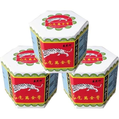 3pcs Tiger Balm White Ointment Insect Bites Extra Strength Pain Muscle Relieving Arthritis Joint Body Pain Thailand Painkiller