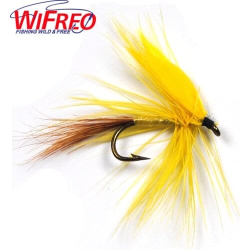 6PCS Yellow Fan Wing Drake Mayfly Dry Fly Sream Trout Wet Fly Fishing